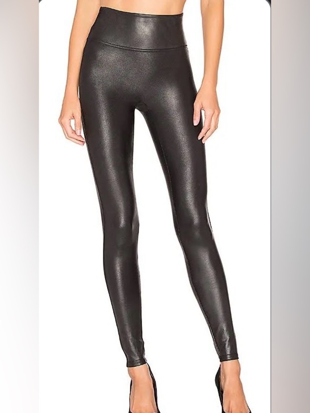 Spanx Faux Leather High-Rise Leggings - Black